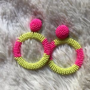 Neon statement earrings